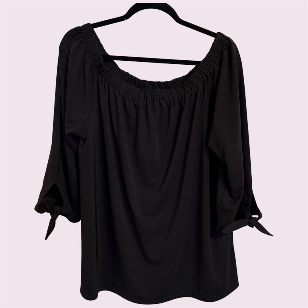 Ann Taylor Factory XXL 3/4 Sleeve Black Blouse, Excellent Condition